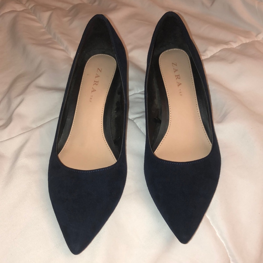 Navy Block Heels